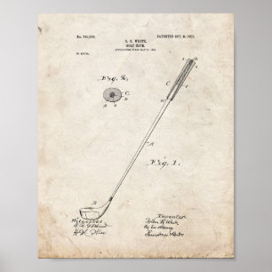 Golfklubbpatent - gammal Look Poster