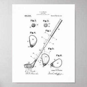 Golfklubbpatent Poster