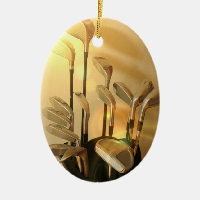 Golfklubbprydnad Julgransprydnad Keramik (Framsidan)