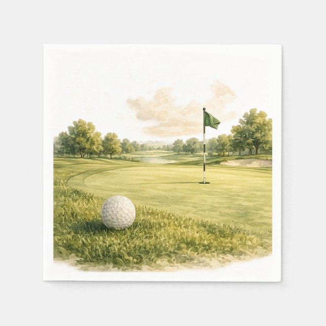 Golfklubbs kollektion fairway pappersservett (Framsidan)