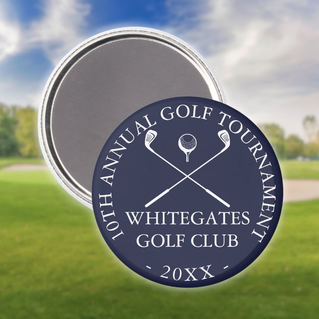 Golfklubbturnering anpassad marinblå magnet (Golf Club Tournament Custom Navy Blue Magnet)