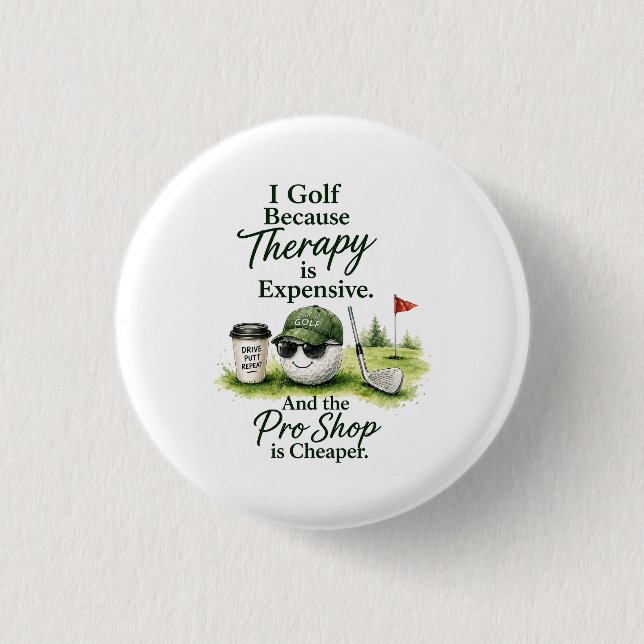 Golfknapp Pin Sassy Golfare Humor Present Knapp (Framsida)