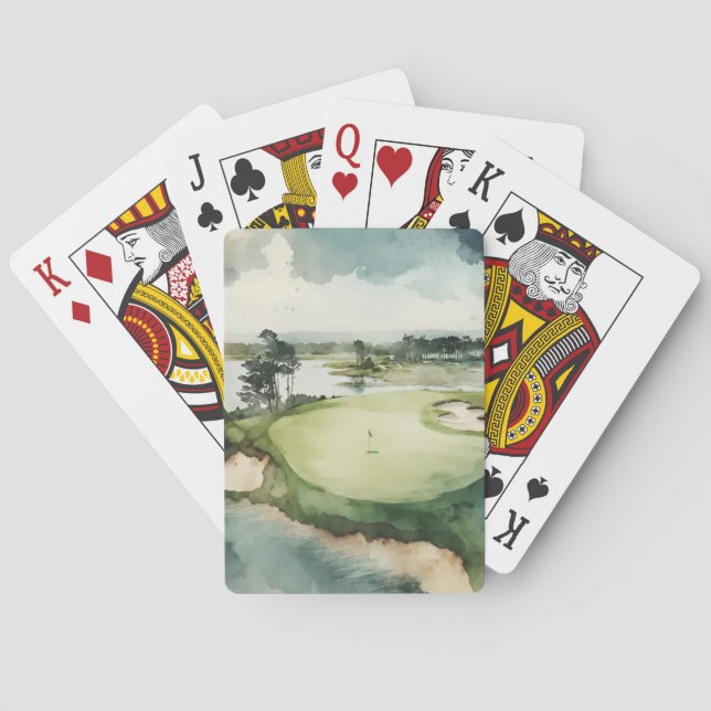 Golfkort för golfbanor med konstgjord vattenfärg casinokort (Baksidan)