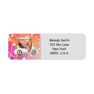 Golfkort med namn och adressetikett returadress etikett