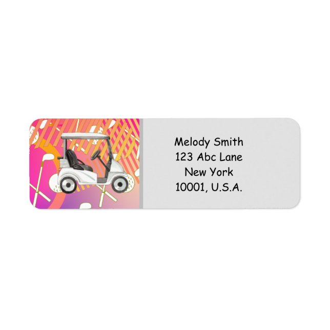 Golfkort med namn och adressetikett returadress etikett (Framsidan)