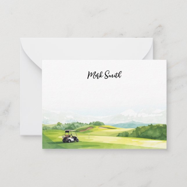 Golfkurs med Namn för golfer Anteckningskort (Framsida)