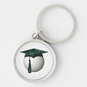 Golfkurser Keychain Rund Silverfärgad Nyckelring