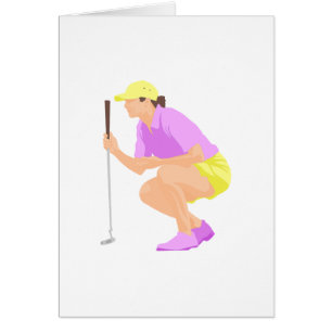 Golfkvinnalogotyp Hälsningskort