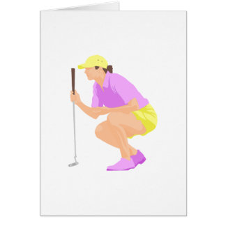 Golfkvinnalogotyp Hälsningskort