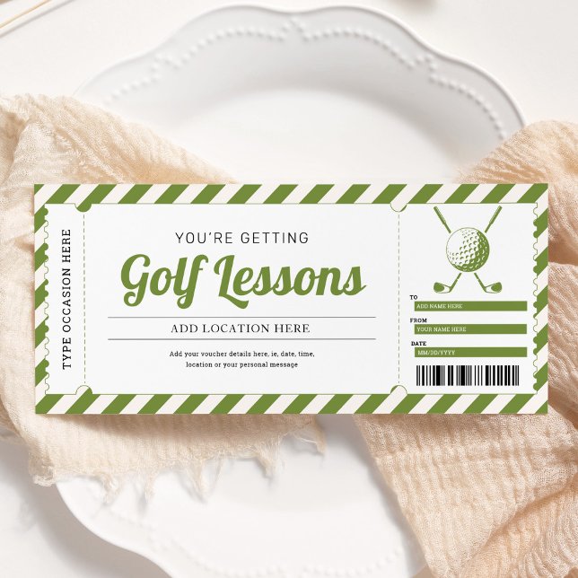 Golflektion Golfpresentcertifikat Voucher Inbjudningar (Skapare uppladdad)