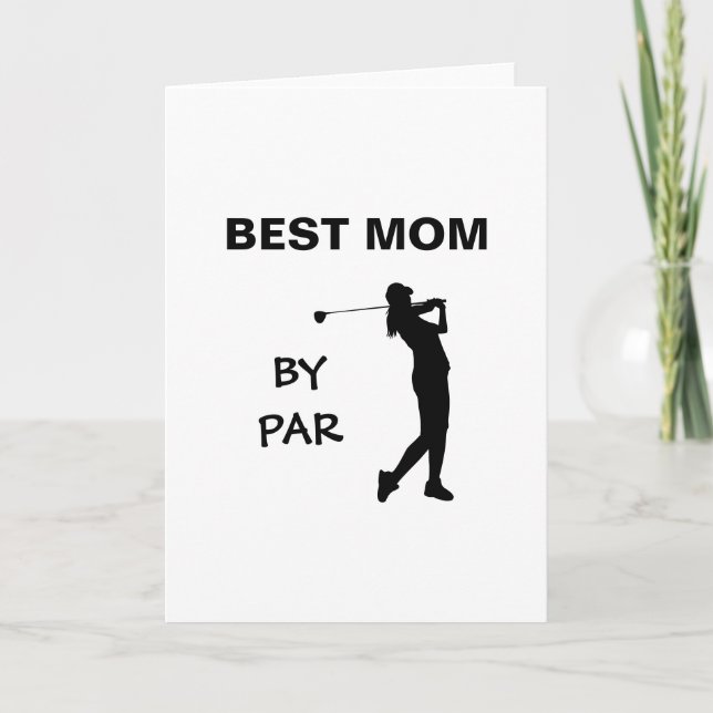 Golfmamma Golfare Puns Mors Dag Bästa Mamma Av Par Kort (Framsida)
