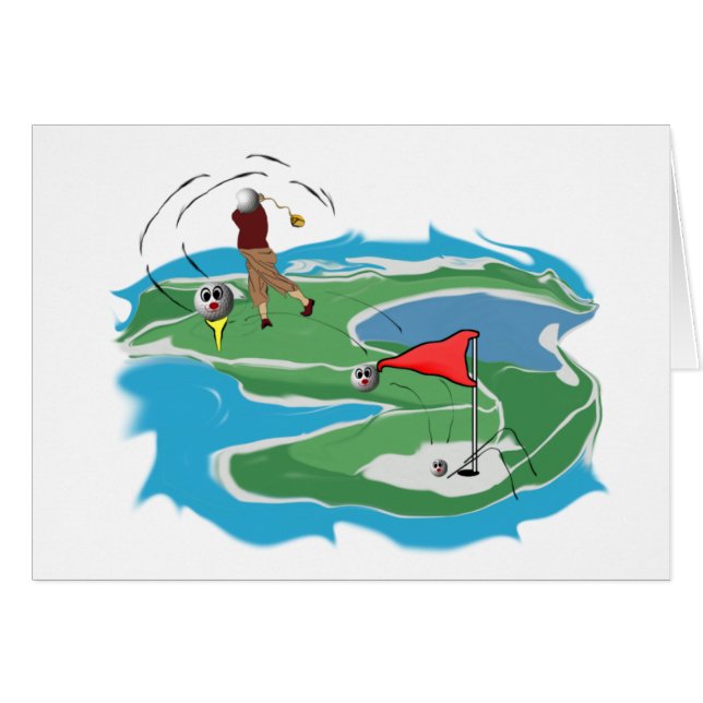 Golfman Hälsningskort (Framsidan Horizontal)