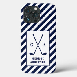 Golfmodern typografi, inledande monogramblå vit