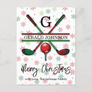 Golfmonogramm Glad jul-semesterdesign Vykort