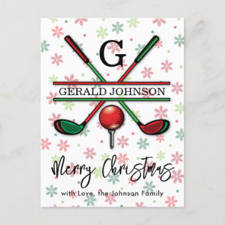 Golfmonogramm Glad jul-semesterdesign Vykort