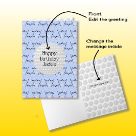 Golfmönster anpassat namn födelsedag kort