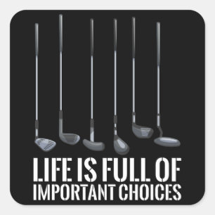 Golfnyj Golfer Viktiga alternativ Golfing Gift Fyrkantigt Klistermärke