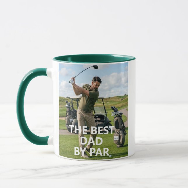 Golfpappa fotomugg - anpassad kaffekopp med ansikt (Vänster)