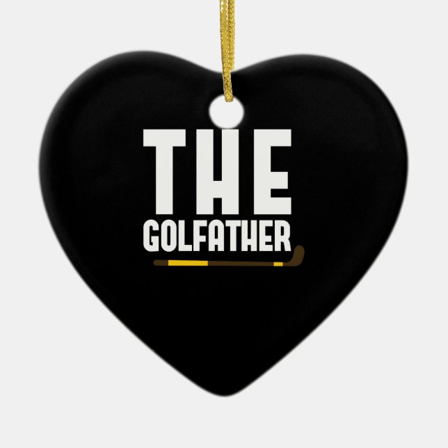 Golfpappan Roligt Golfälskande Pappagåva Golfare Julgransprydnad Keramik (Framsidan)