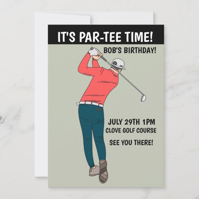 GOLFPARTY SPECIALTILLVERKAD INVITATION INBJUDNINGAR (Framsida)