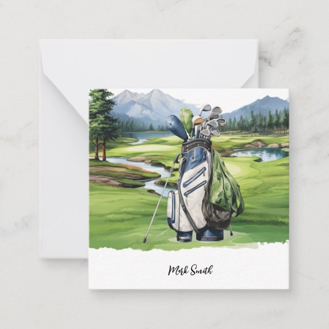 Golfpåse med Namn för golfer Anteckningskort (Framsida)