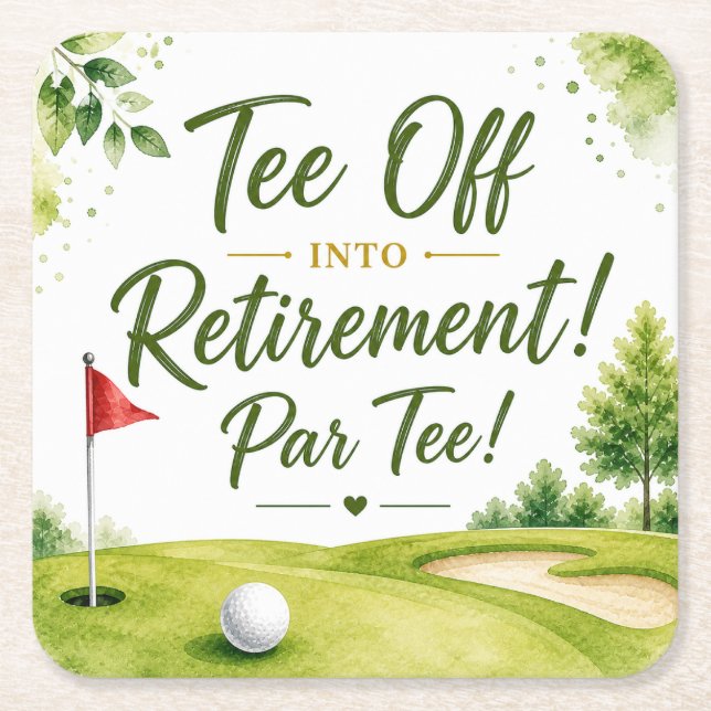 Golfpension för golfspelare underlägg papper kvadrat (Framsidan)