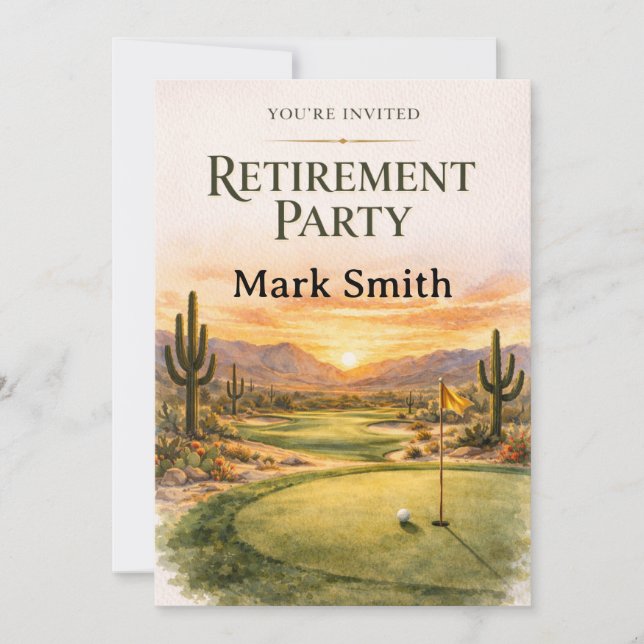 Golfpension i Arizona festinbjudan  Inbjudningar (Framsida)