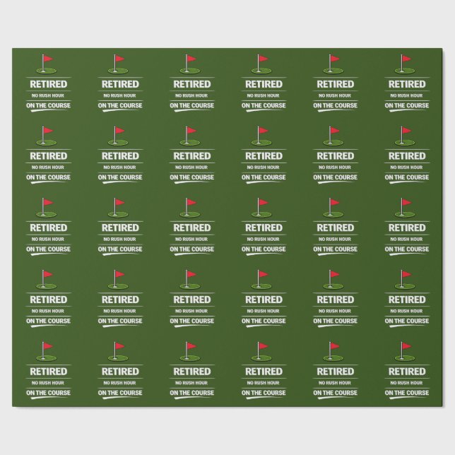 Golfpension tema golfboll på grönt presentpapper (Seam)