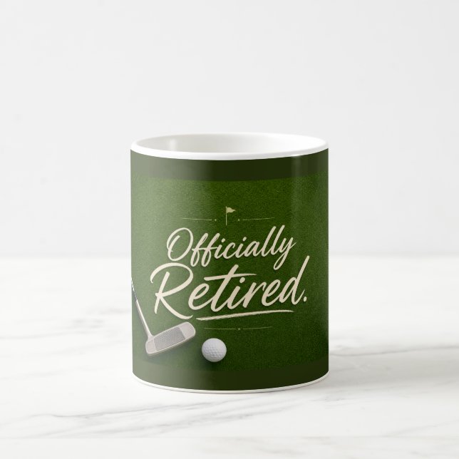 Golfpension tematiserad på grönt kaffemugg (Center)
