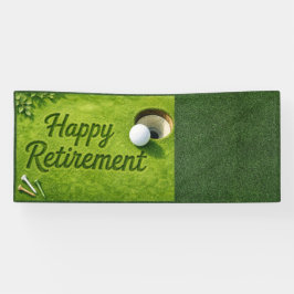Golfpensionering med golfboll på grön
