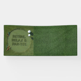 Golfpensionering med golfboll på grön