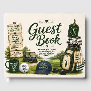 Golfpensionering på golfbana gästböcker