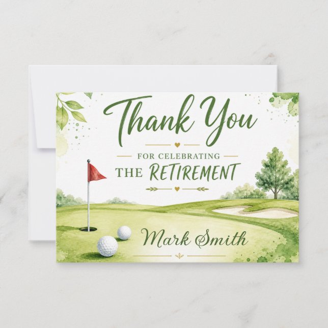 Golfpensionering Tack Kort (Framsida)