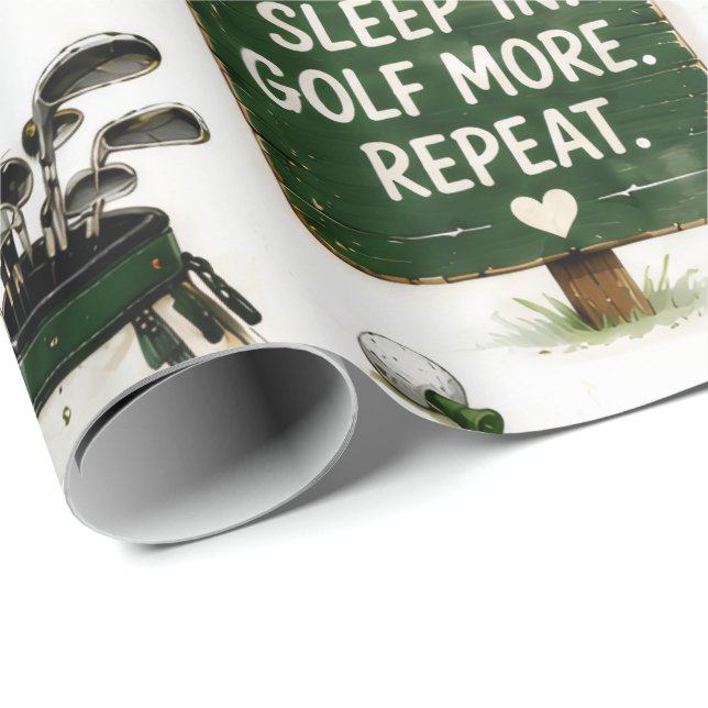 Golfpensionering tema för golfare presentpapper (Rullad Hörn)