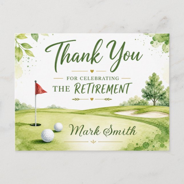 Golfpensionering Vykort (Framsida)