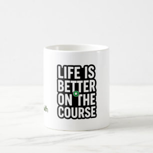 Golfpensionstextcitat för golfare kaffemugg
