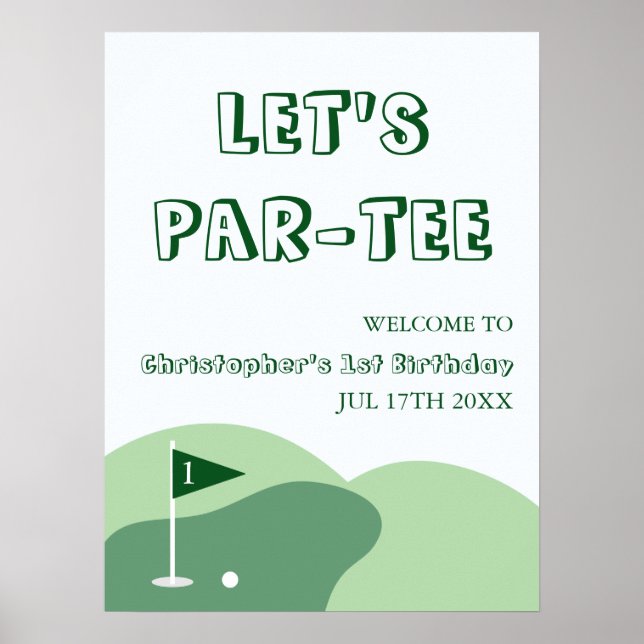 Golfpojken 1-årsdag poster (Framsidan)