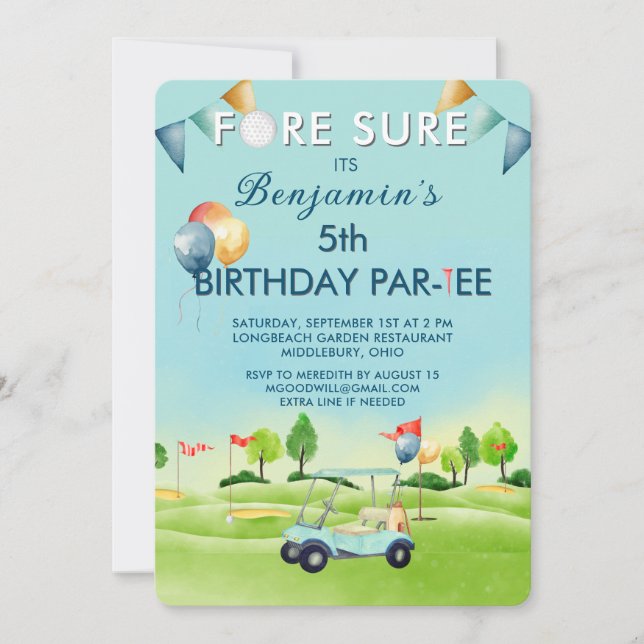 Golfpojken 5-års Par-Tee   Inbjudningar (Framsida)