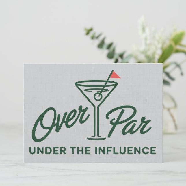 Golfpresent Över Par Och Under Påverkan Golf Inbjudningar (Stående Fram)