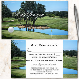 Golfpresentkortsmall Rabattkort