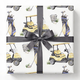 Golfpresentpapper, golfklubbor vagn presentförpack presentpapper