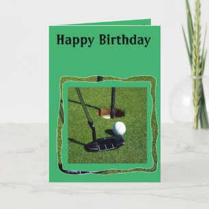 Golfputter redo att para, födelsedagskort, helgkort