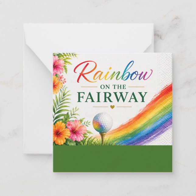 Golfregnbåge på Fairway Pride Golf firande Anteckningskort (Framsida)