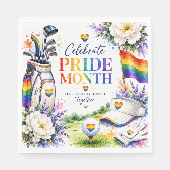 Golfregnbåge på Fairway Pride-golfjubileum Pappersservett (Framsidan)