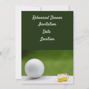 Golfrepetition Middag Invitation med boll & öl Inbjudningar