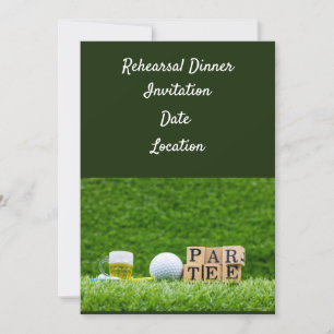 Golfrepetition Middag Invitation med boll & öl Inbjudningar