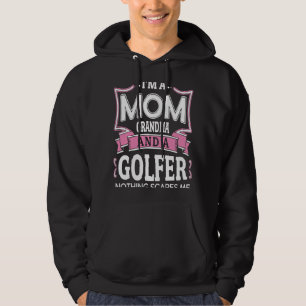 Golfs Golfer Grandma Mamma No Skräm Quote Apparel Hoodie