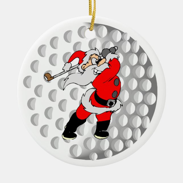 GolfSanta sportar Julgransprydnad Keramik (Framsidan)