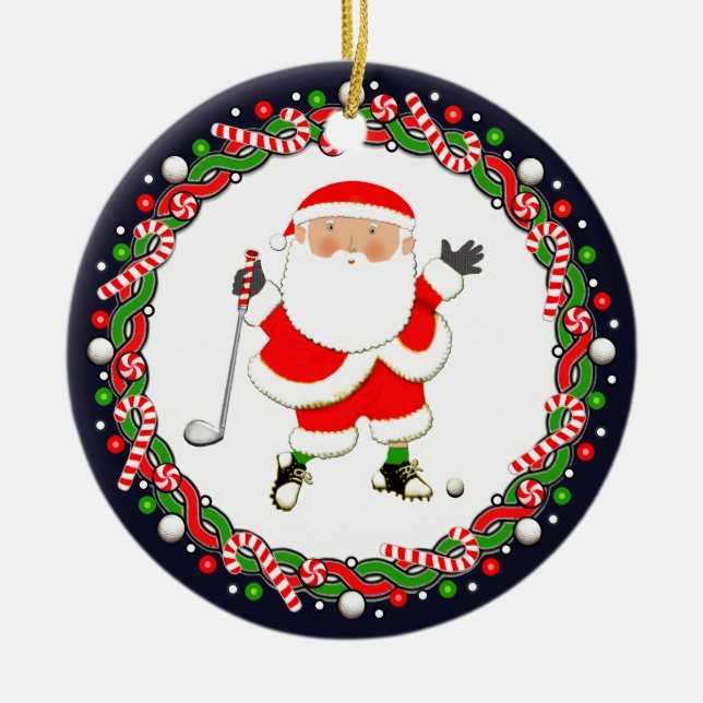 Golfsemesterpresent Keramisk Ornament (Framsidan)