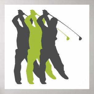 Golfsilhuettergolfdesign Poster